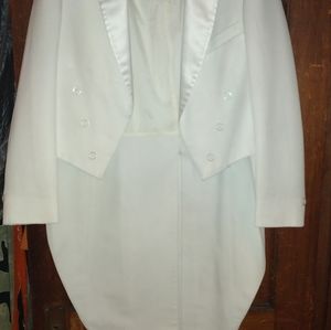 White vintage men's small tuxedo tails